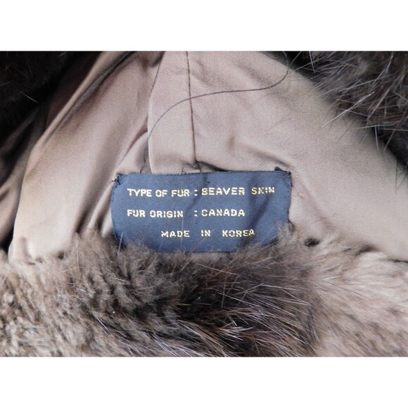 Real Beaver Fur Full Length Coat w/ Hood Evans Collection *See Measurements* - Picture 9 of 16